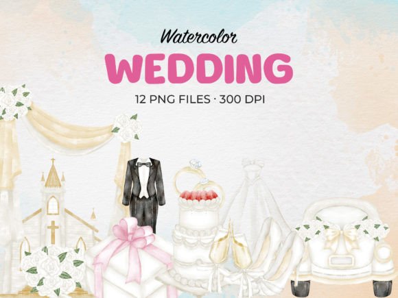 Bring Your Wedding Designs to Life with Watercolor Clip Art