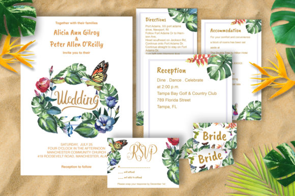 Craft Your Dream Tropical Wedding with This DIY Invitation Set