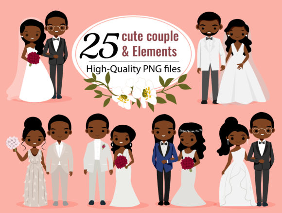 Creative Projects with Cute Wedding Couple Cartoon Clip-art