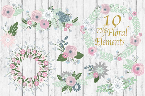 Elegant Floral Bouquet Clipart for Wedding Designs