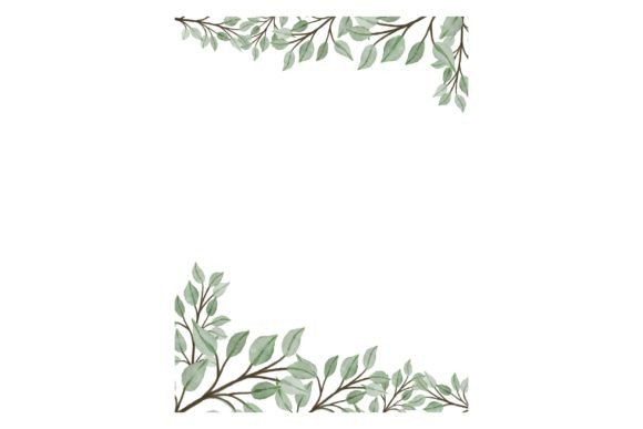 Eucalyptus Frame for Wedding Card & Floral Illustration