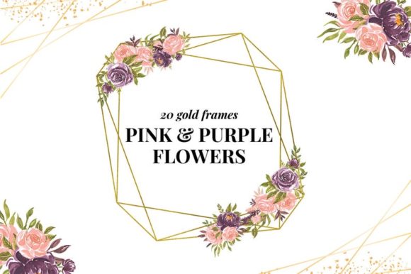 Geometric Frames & Watercolor Florals for Modern Design