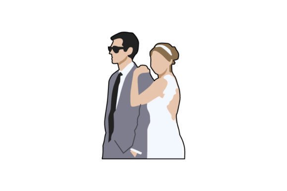 Portrait Wedding Bride Couple Isolated: Design Elements Unveiled