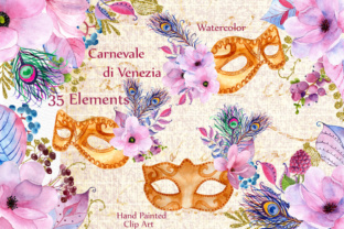 Soft Pink & Gold Watercolor Florals for Your Projects