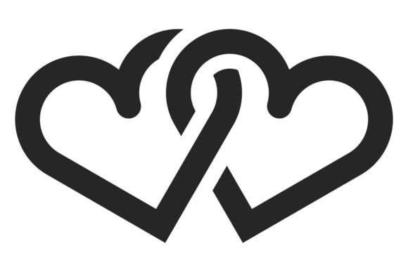 The Linked Hearts Symbol: A Wedding Love Icon for Modern Design