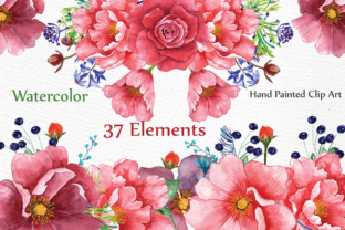 Watercolor Peonies Clipart: Elegant Floral Elements for Wedding DIY