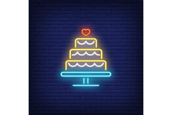 Wedding Cake Neon Sign: Glowing Neon Big Design