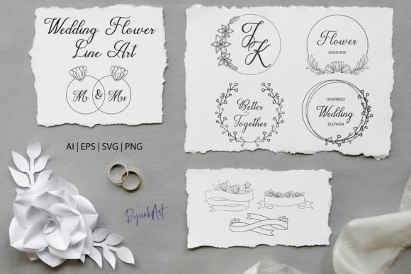 Wedding Flower Line Art: Elevating Your Designs with Botanical Elegance