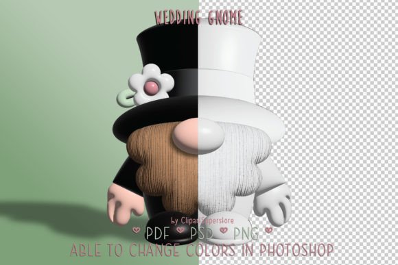 Wedding Gnome Groom: Charming Clipart for Every Project