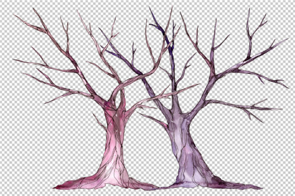 Wedding Trees Watercolor Set: A Botanical Touch for Timeless Designs