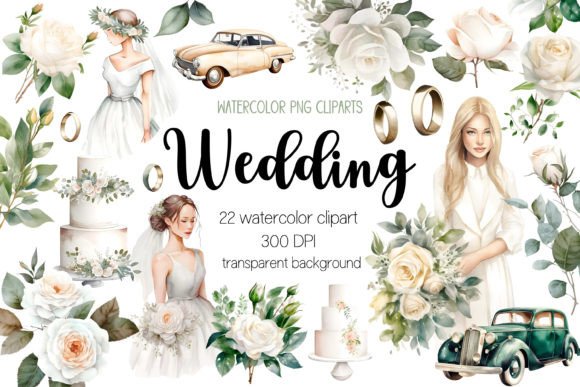 Wedding Watercolor Clipart Bundle: Your Design Toolkit